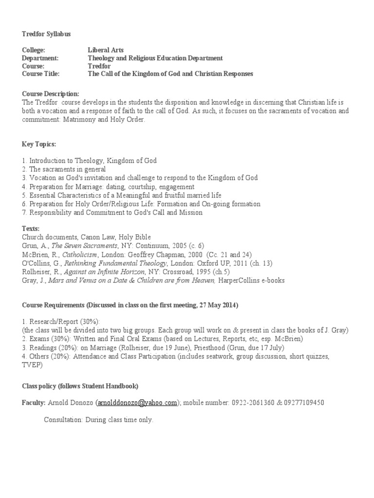 Theology of Vocation & Commitment | PDF | Religion & Spirituality