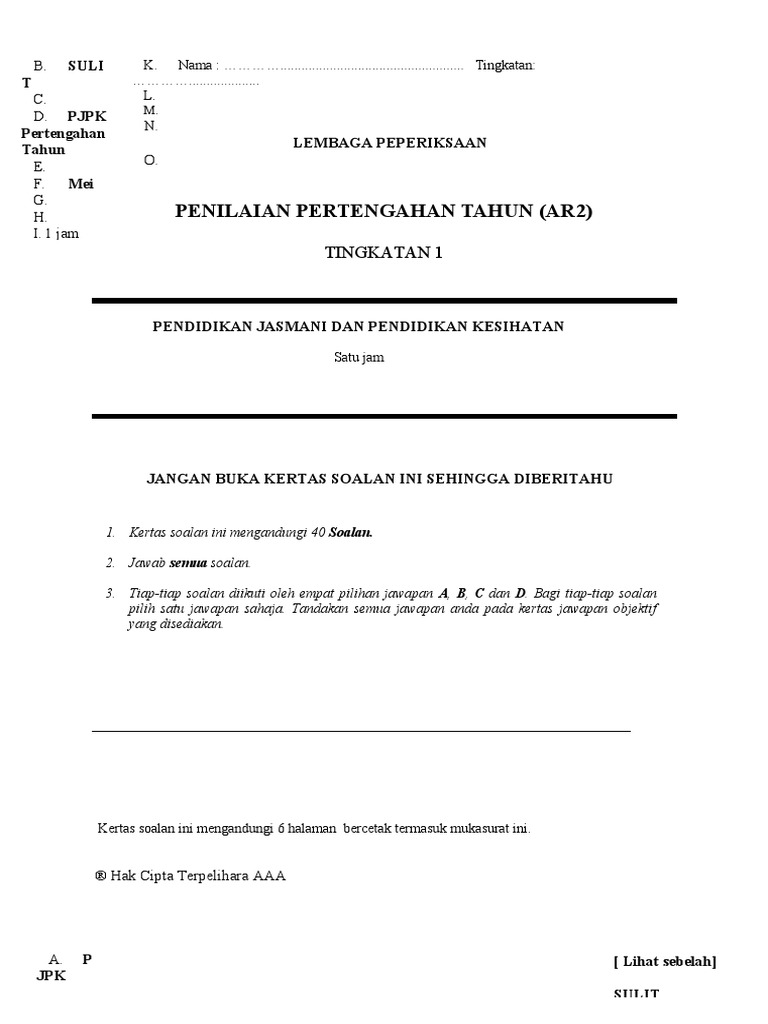 PJ Ar2 Ting 1 | PDF