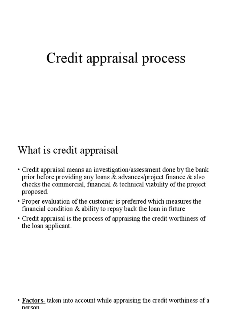 Credit Appraisal Process | PDF