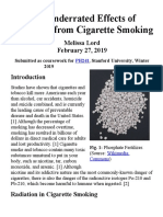 Radiation Effects of Cigarette Smoking Often Overlooked