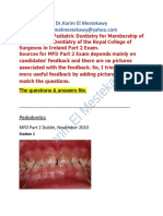MFD Part 2 - Pediatric Dentistry Exams Answers