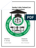 Dr. Ram Manohar Lohia National Law University, Lucknow: Submitted To: Submitted by