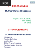 C++ Programming: 11. User-Defined Functions