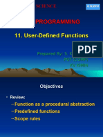 C++ Programming 11. User-Defined Functions