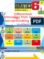 Differentiate Terminology From Repeating Non Terminating Decimal Quotients Grade 6