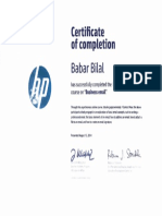 Certificate of Completion: Babar Bilal