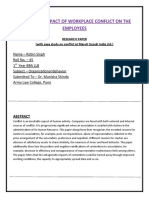 A Study On Impact of Workplace Conflict On The Employees