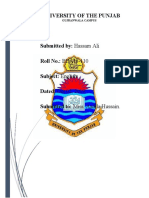 University of The Punjab: Roll No.: BBA18-110