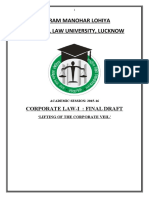 Dr. Ram Manohar Lohiya National Law University, Lucknow: Corporate Law-I: Final Draft
