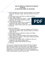 To Create A List of Tables or Figures For Report in Word (Separate From The Table of Contents)
