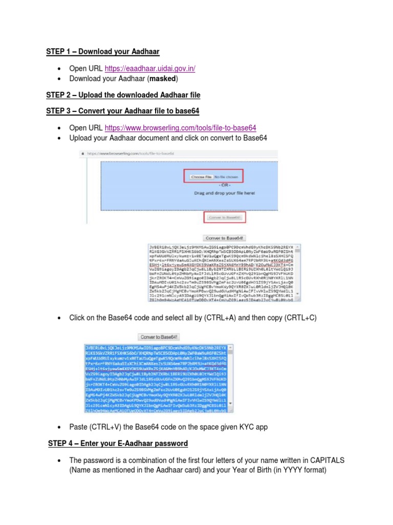 Step 1 - Download Your Aadhaar | PDF