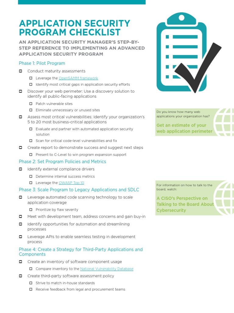 Application Security Program Checklist PDF | PDF | Vulnerability ...