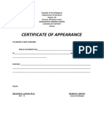 Certificate of Appearance: Guiuan East Central School