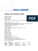 Arc Skills Academy: Formal and Informal Words
