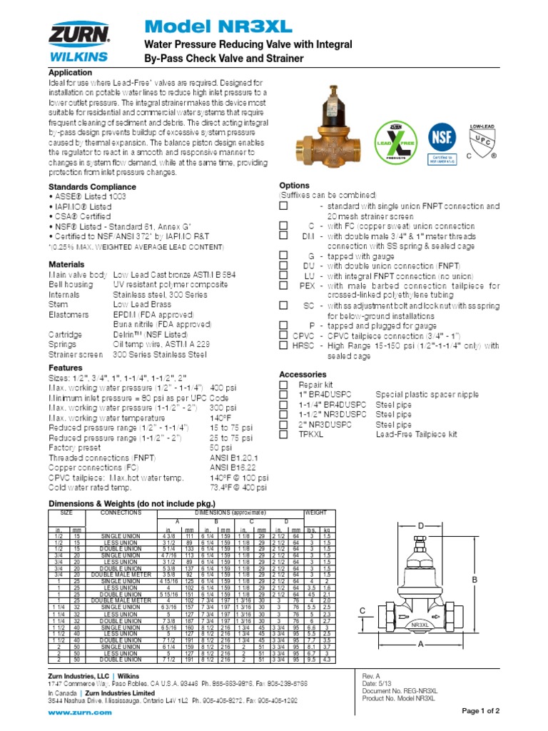 Dn15 To Dn50 Prv Valve Pipe Fluid Conveyance
