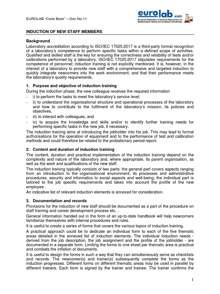Induction Training for Laboratory Staff | PDF | Laboratories ...