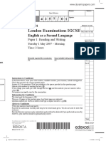 London Examinations IGCSE: Instructions To Candidates