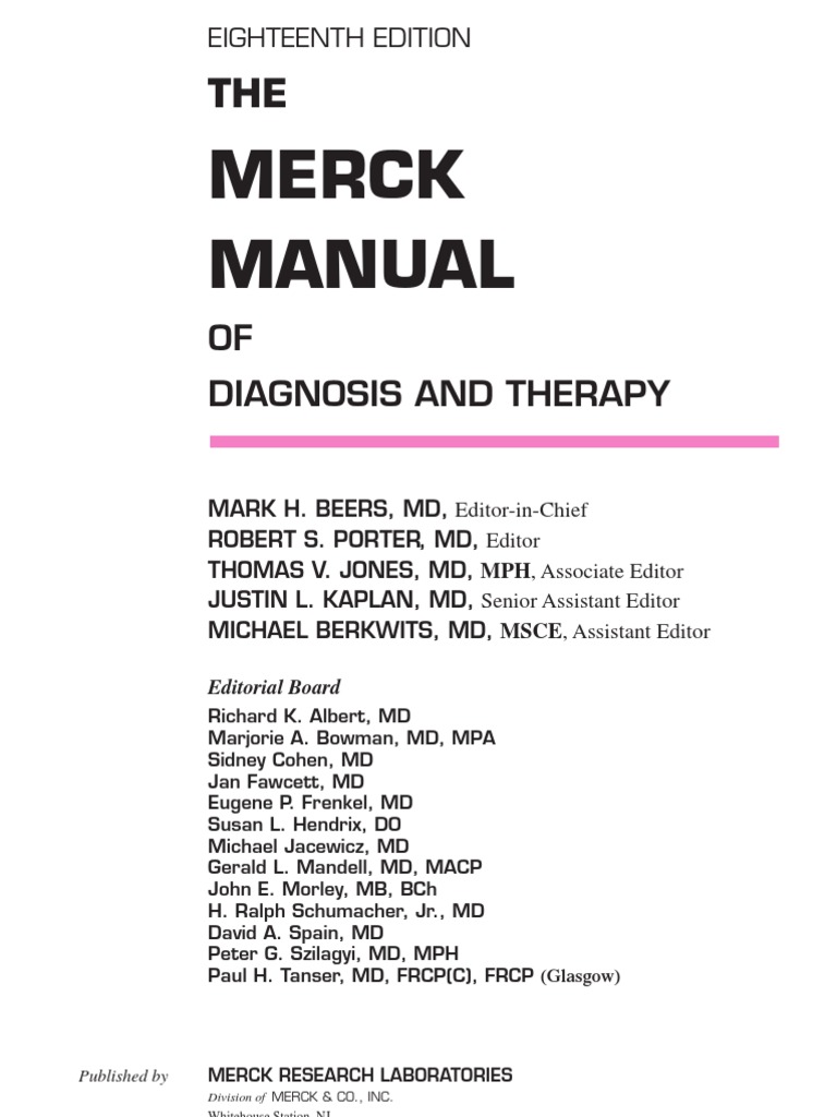 Merck Manual: OF Diagnosis and Therapy | PDF | Medical School | Neurology