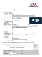 Warranty Claim Form OKI WF Ver 3.0