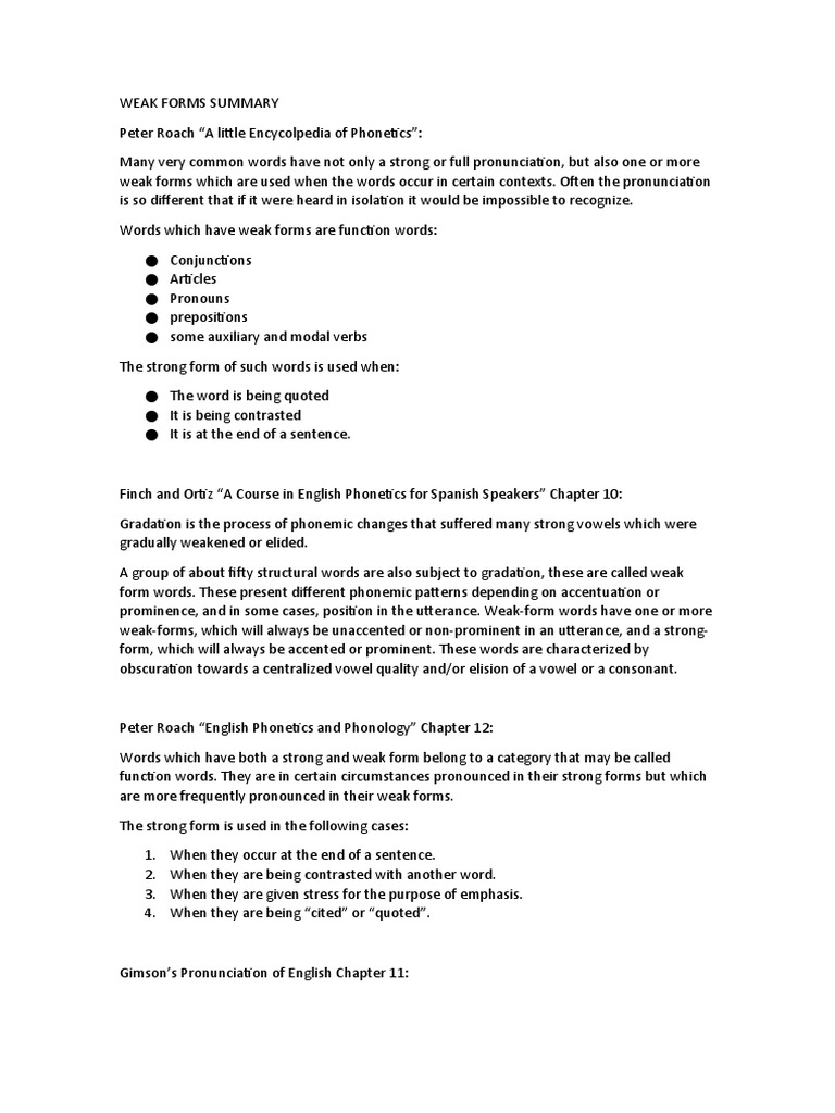 Understanding Weak Forms in English | PDF | Stress (Linguistics ...