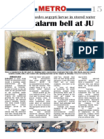 Dengue Alarm Bell at JU: Civic Team Finds Aedes Aegypti Larvae in Stored Water
