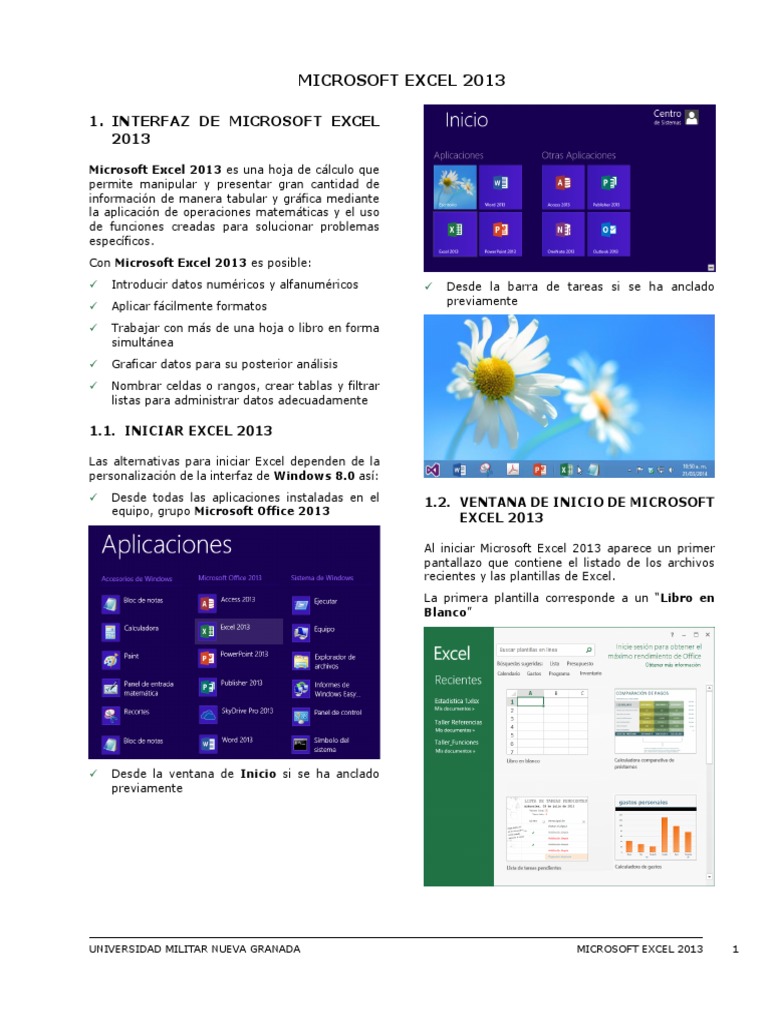 Guía de Microsoft Excel 2013 | PDF | Microsoft Excel | Hoja de cálculo