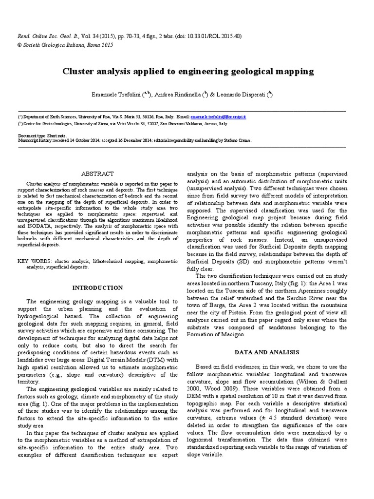Cluster Analysis Applied To Engineering Geological Mapping | PDF ...