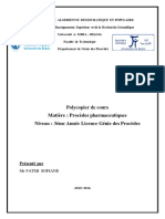 Cours Genie Pharmaceutique 2016 FATMI PDF