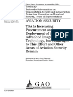 Aviation Security TSA Is Increasing Procurement and Deployment of The Advanced Imaging Technology, But Challenges To This Effort and Other Areas of Aviation Security Remain