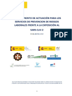 Procedimiento para Los Servicios de Prevención de Riesgos Laborales Frente A La Exposición Al SARS-CoV-2 (COVID-19) 30.04.2020