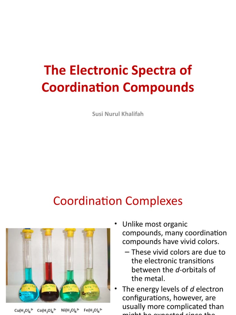 The Electronic Spectra of Coordination Compounds | PDF | Coordination ...