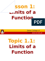 Topic 1.1-1.2 Limits of A Function