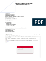 It System Security Laboratory Experiment No. 2 (Part 1)