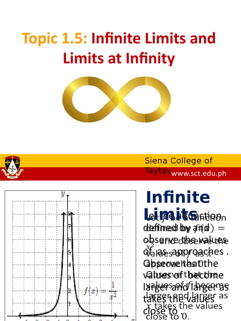 Topic 1.5 Inifinite Limits & Limits at Infinity | PDF | Infinity ...