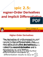 Topic 2.5:: Higher-Order Derivatives and Implicit Differentiation