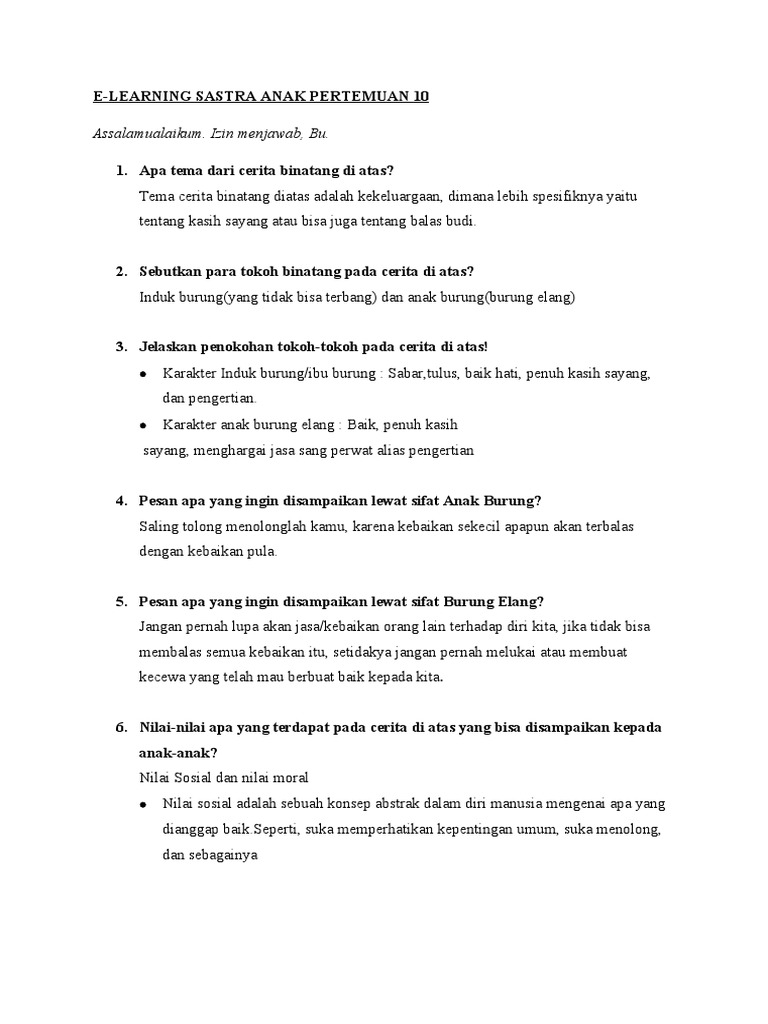 E Learning Sastra Anak Per 10 Pdf