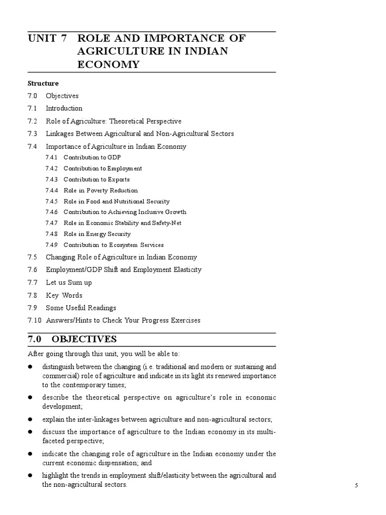 Role of Economics in Agriculture | PDF | Agriculture | Economic Growth