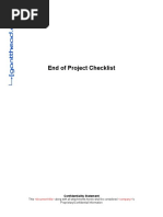 End of Project Checklist