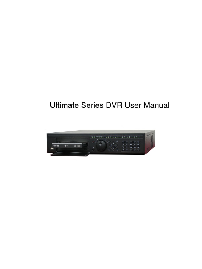 Ultimate Series DVR Manual PDF Digital Video Recorder