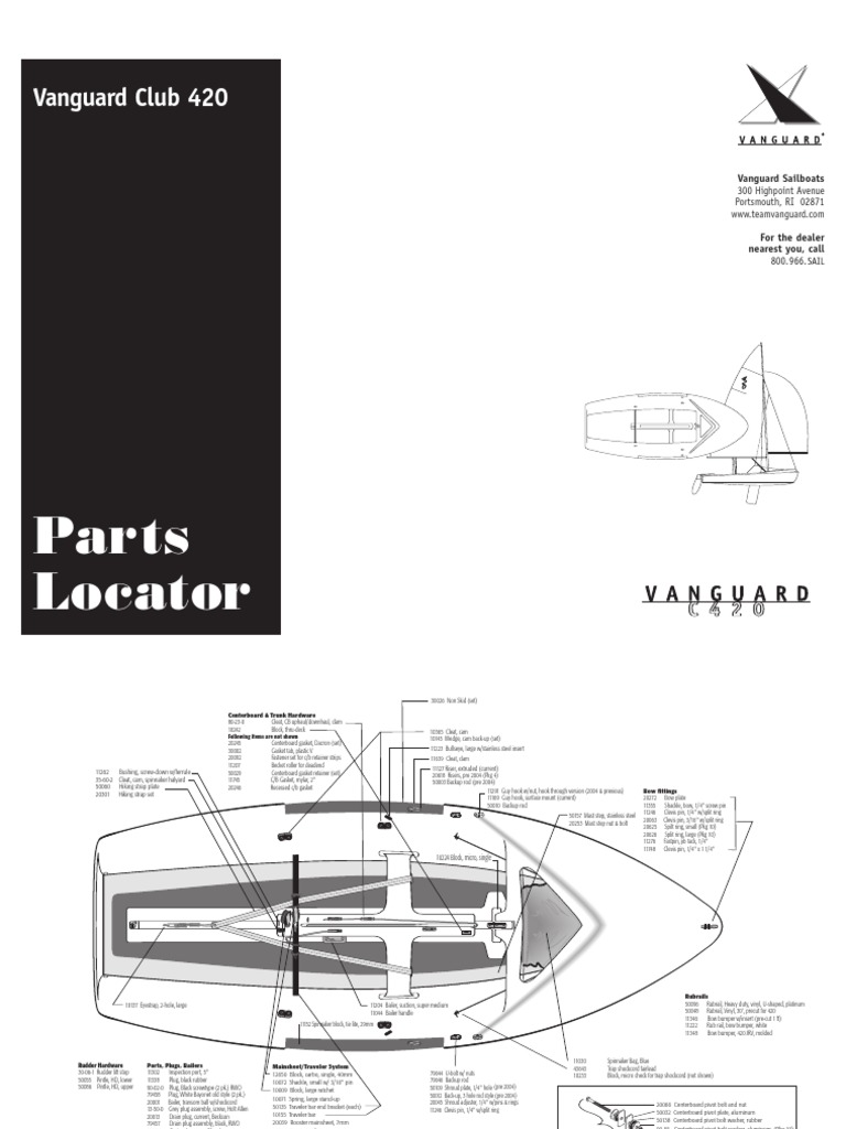 Parts Locator: Vanguard Club 420 | PDF | Rigging | Rudder