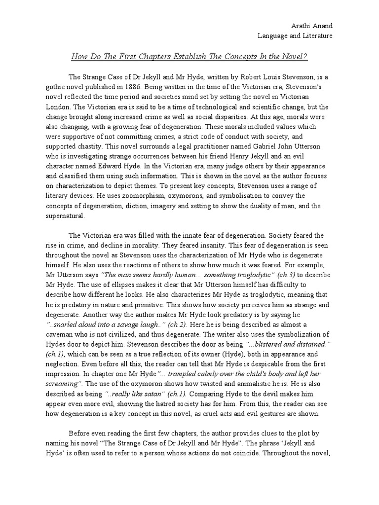 How Do The First Chapters Establish The Concepts in The Novel? | PDF ...