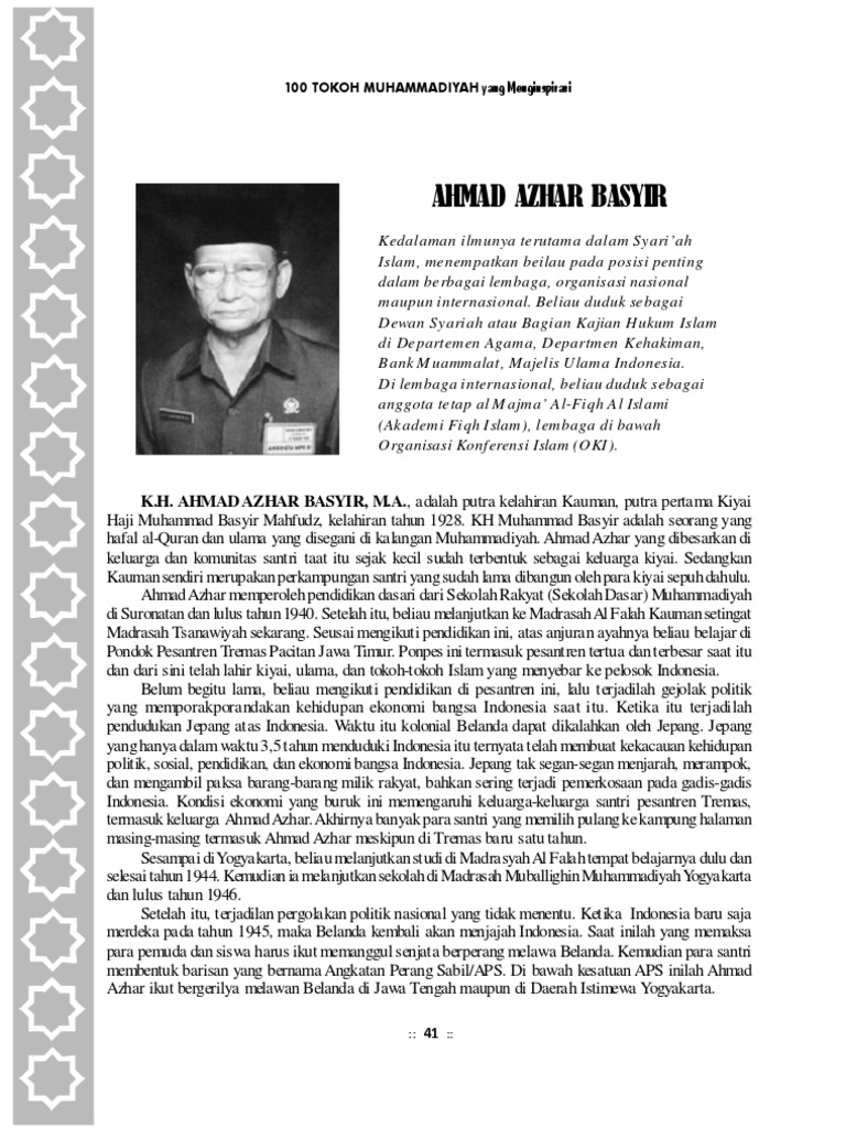 KH Ahmad Azhar Basyir MA - DALAM 100 TOKOHMU | PDF