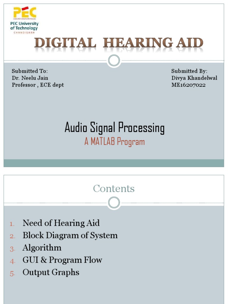 Matlab Audio Processing For Hearing Aids Pdf Hearing Aid Amplifier