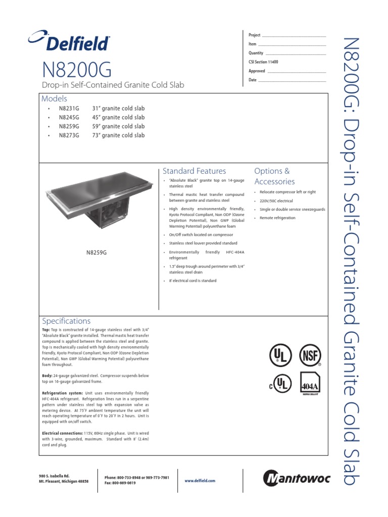 N8200G Granite Cold Slab Specifications | PDF | Engineering ...
