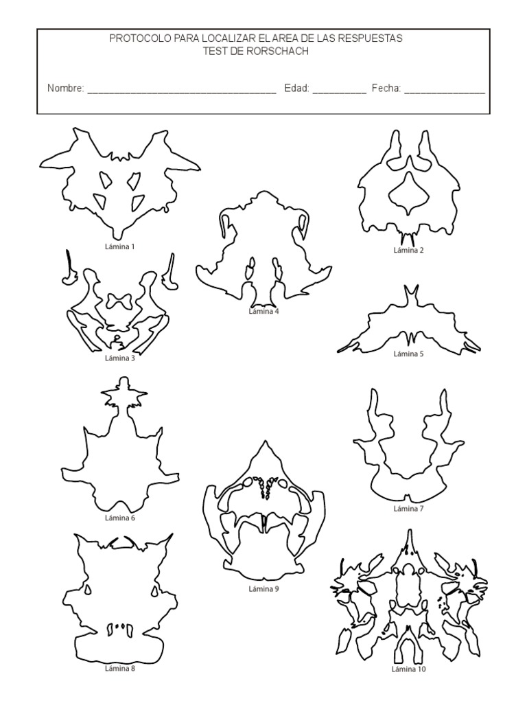 Protocolos De Registro Rorschach Pdf Pdf Pruebas Pruebas Psicologicas