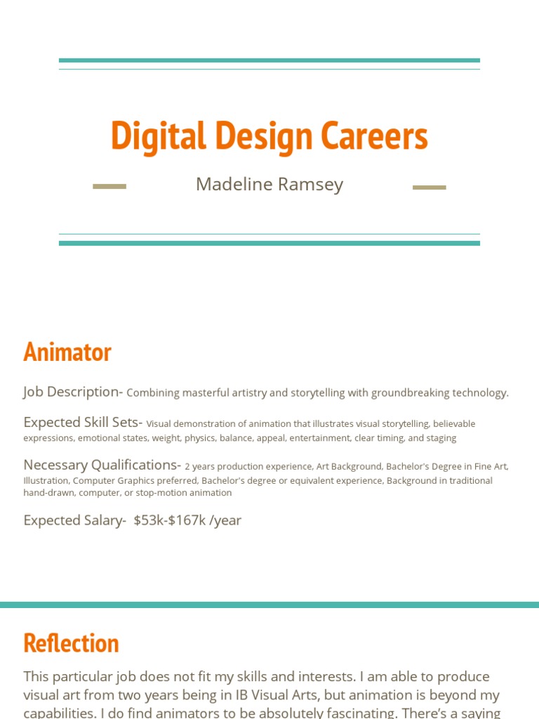 Digital Design Careers: Madeline Ramsey | PDF | Animation