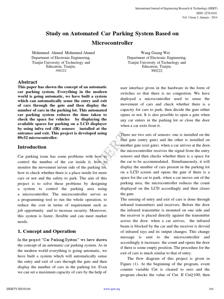 Automated Car Parking System Design | PDF | Parking Lot | Parking