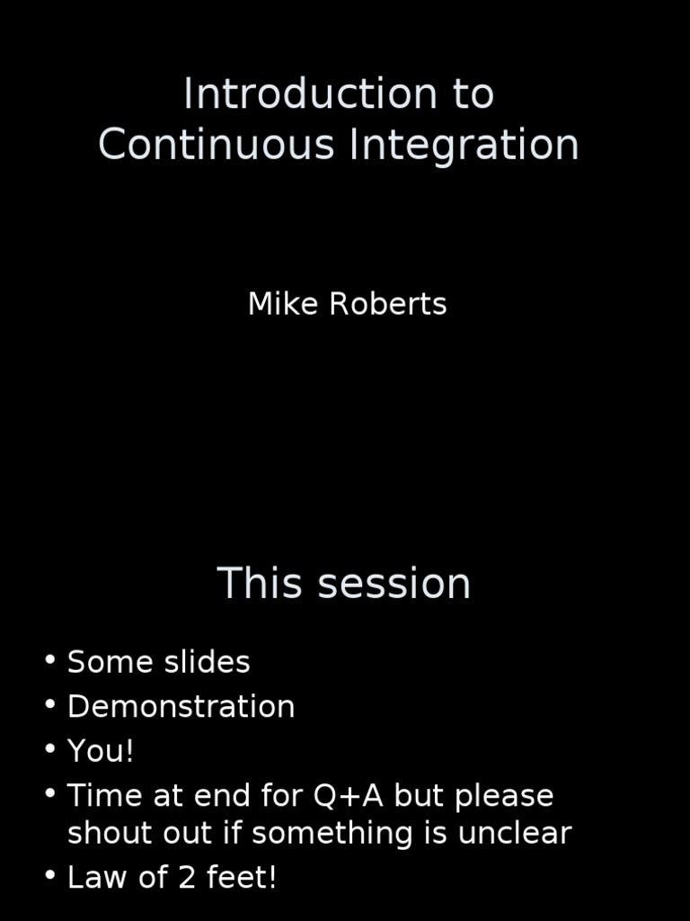 Introduction to Continuous Integration | PDF | Automation | Computer ...