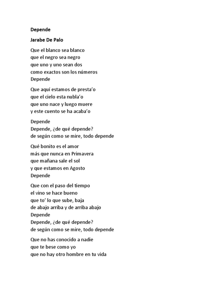 07 - Depende - Jarabe de Palo | PDF