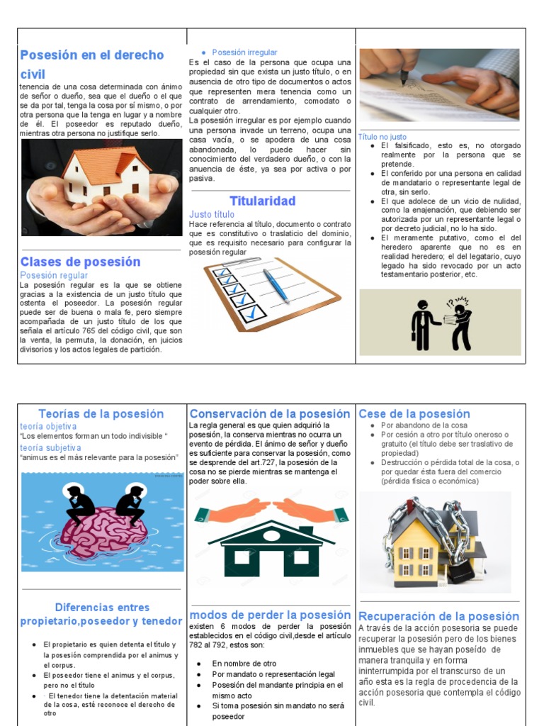 La posesión y sus características en el derecho civil | PDF | Posesión ...